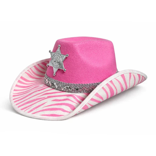 Pink cowgirl hat sheriff - hat,