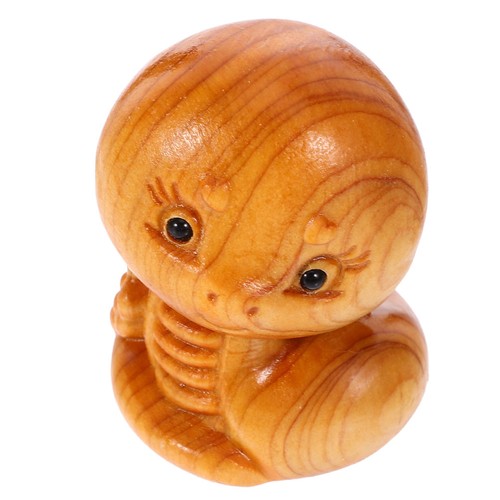 Wooden carved snake ornament - carved,