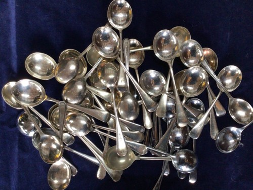 Soup spoons silver plate - 6,