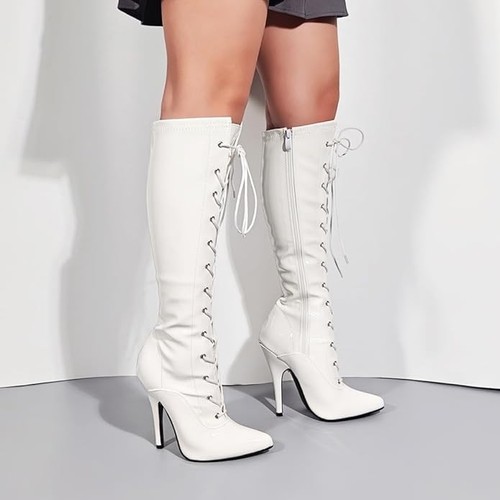 Women knee high front lace - front, up