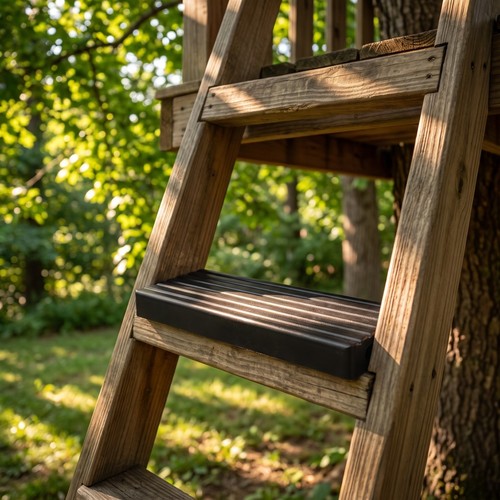 Black rubber ladder step - black,