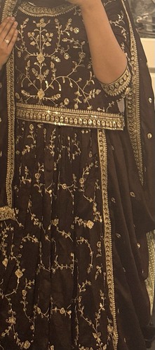 Brown lengha with dupatta - brown,