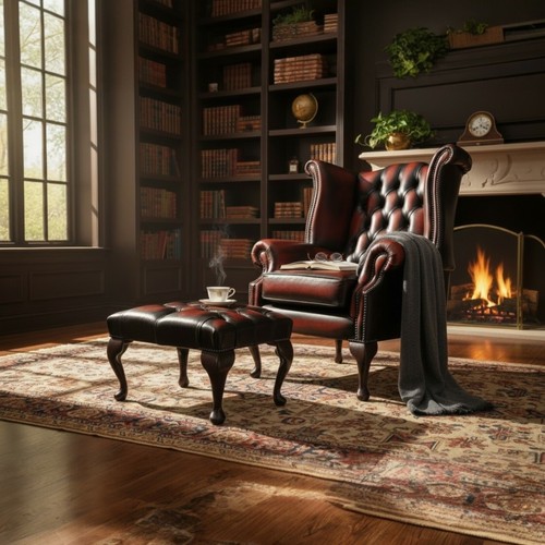 Italian leather chair - leather,