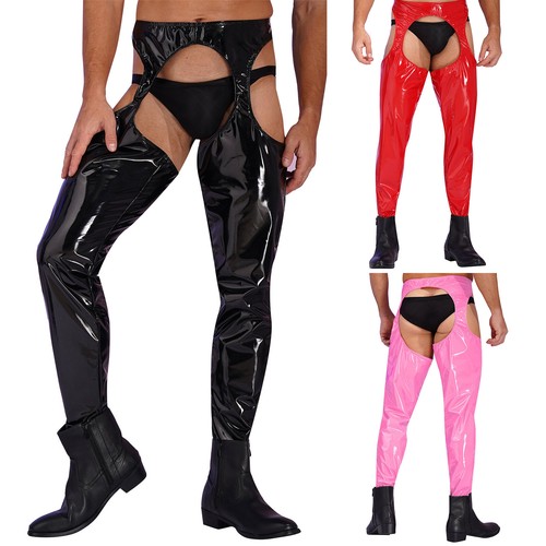 Men pvc wetlook trousers - men's,