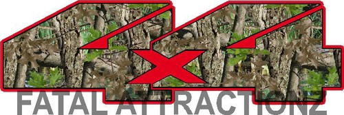 Red camo 4x4 vinyl sticker - 4x4,
