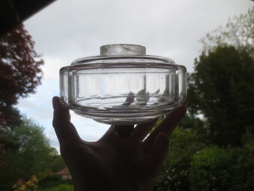 Antique glass duplex oil lamp - duplex,