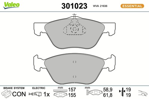 Front axle 301023 brake - 301023, pad
