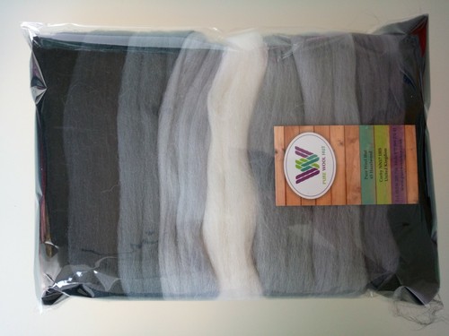 Grey set merino - merino, roving