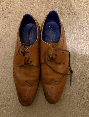 Men brown leather - brown, lace-up