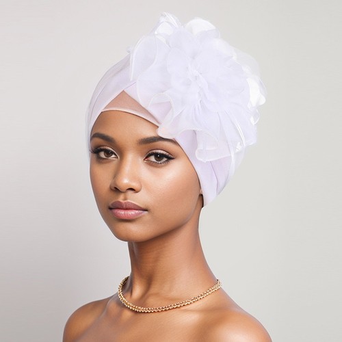 Elegant floral bow chemo hat - elegant,