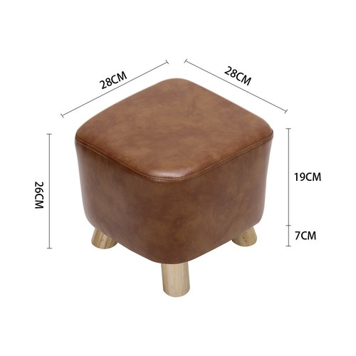 Velvet linen ottoman - velvet/pu/linen,