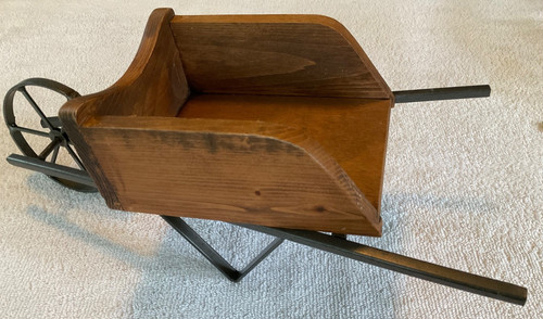 Small wooden wheelbarrow - wooden,