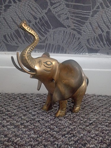 Elephant solid brass figurine - elephant,