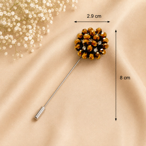 Vintage amber crystal flower - amber,