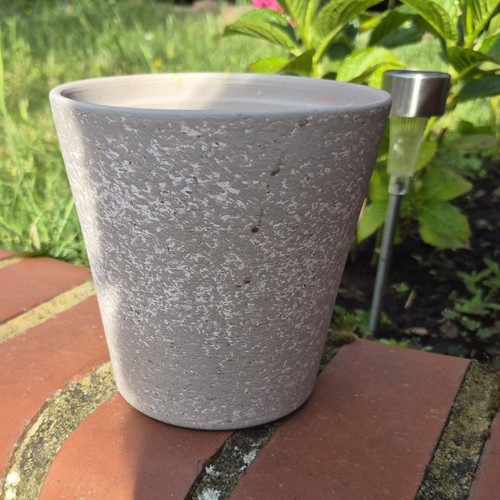 Grey glazed ceramic round - grey,