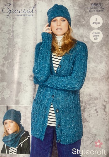Womens aran cardigan snood - aran, cardigan,