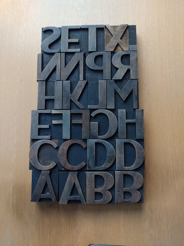 Art deco wooden letterpress - wooden,