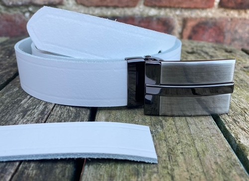 Real leather belt with - , or