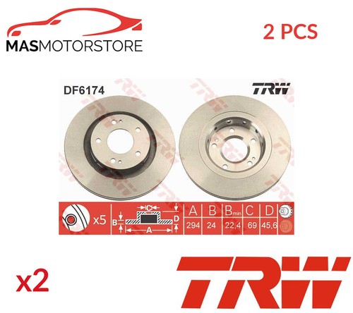 Brake discs set - pair, trw