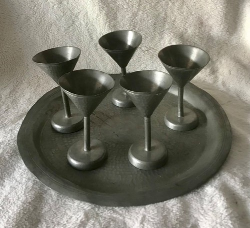 Hammered malayan pewter - pewter, tray
