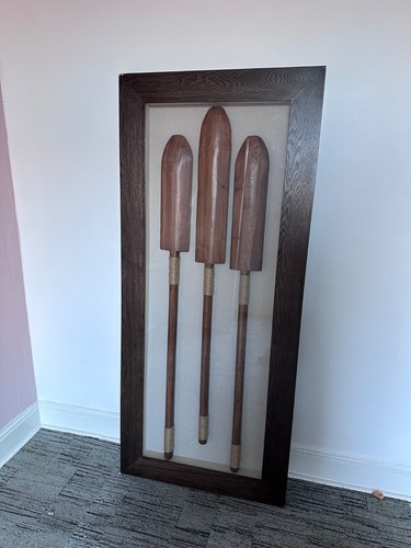 Vintage wooden boat - vintage, oars