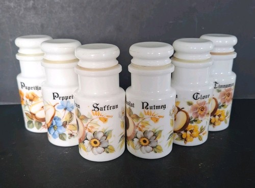 Vintage milk glass herb - glass, spice