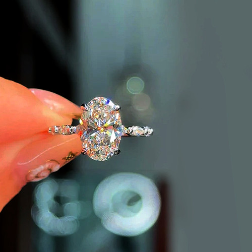 Diamond platinum ring - diamond,