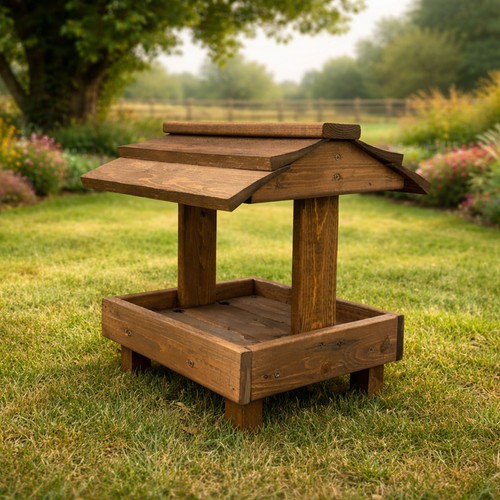 Wooden bird feeder table - wooden,