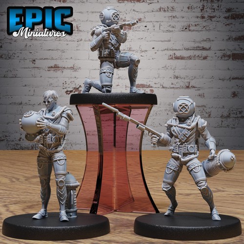 Treasure diver miniatures - diver, set
