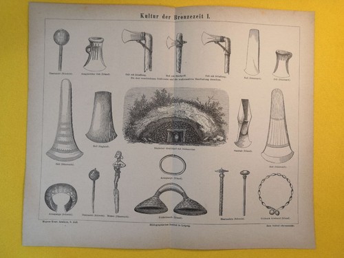 1890 archeology bronze stone - archeology,