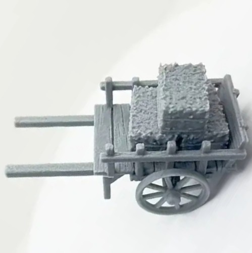 Wagon cart with straw cargo - /,