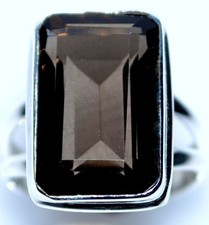 Smoky Quartz Ring Solitaire