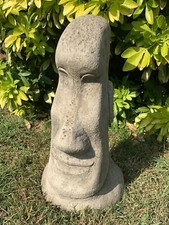 STONE GARDEN EASTER ISLAND HEAD / MOAI / TIKI CONCRETE ORNAMENT
