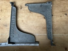 Pair Industrial J Duckett Style Cast Iron Shelf Brackets Vintage 