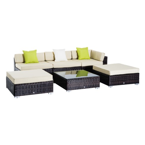 Piece rattan garden sofa set - 6,