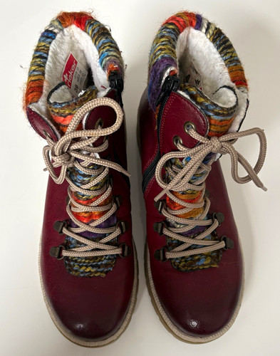 Rieker womens burgundy leather - rieker,