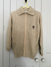 Vintage Pringle Sports Zip Cardigan Size 40/ 102 Pure New Wool Made In Scotland