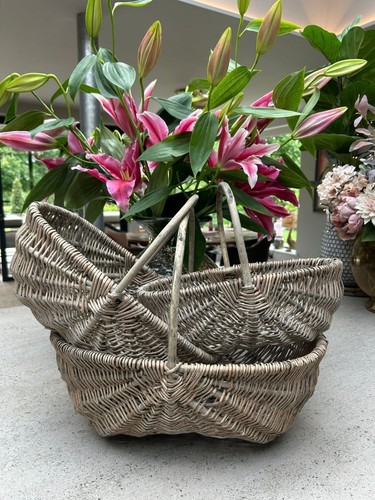 Grey wash trug - grey-wash, wicker