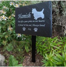 Personalised Engraved Slate Pet Memorial Grave Marker Plaque Dog Cat Rabbit Pet