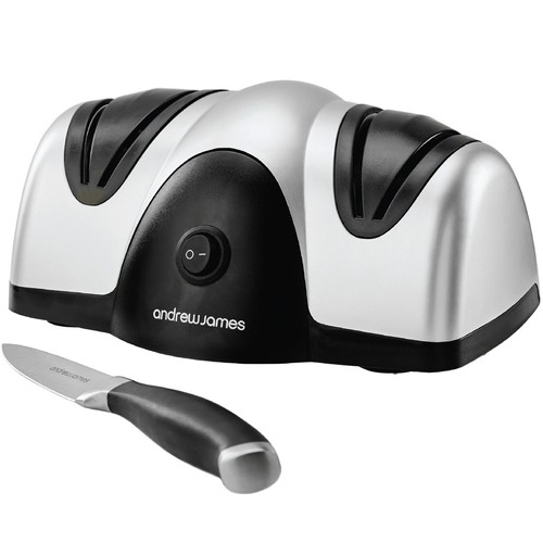 Electric knife sharpener with - sharpener,