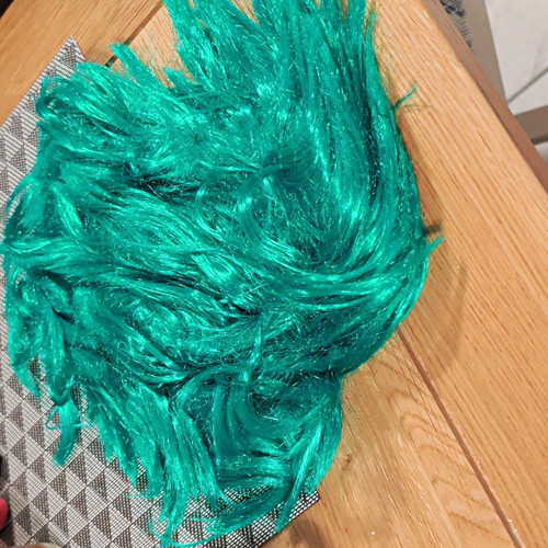 Synthetic green long straight - green,