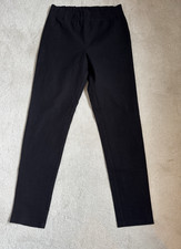 L K BENNETT BLACK 'EMMIE' PULL ON SMART  ELASTIC WAIST CANVAS TROUSERS SIZE 14,