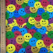 Fun PolyCotton Fabric Smiley