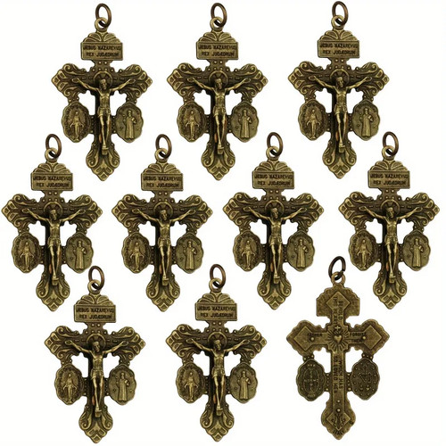 10pcs metal pardon crucifix - 10pcs,