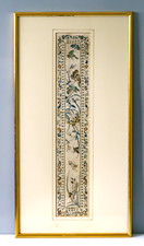 Chinese Embroidery Silk Panel Gilt Framed Picture Qing Dynasty 19th Century