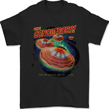 Space Conquerors Alien Flying Saucer UFO Mens T-Shirt 100% Cotton