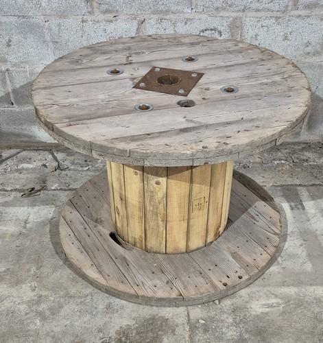 Used wooden cable drum - used, 1m