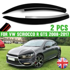 Head Light Lamp Eyebrow Eyelid Cover Trim Glossy For VW Scirocco 2008-17 Black