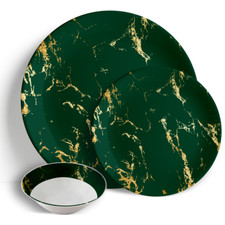 Green & Gold Marble - 18pc