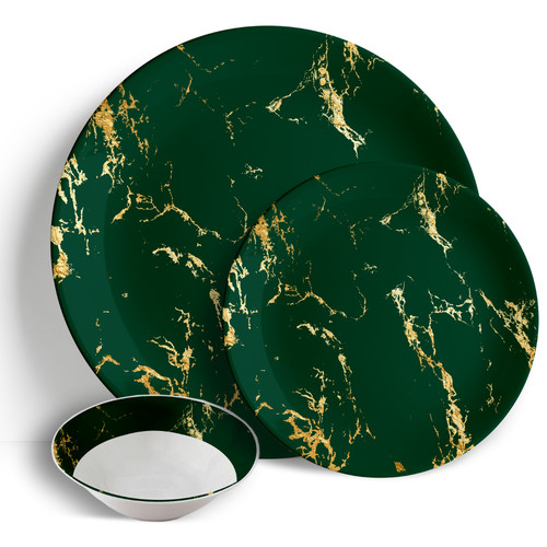 Green gold marble 18pc - &,